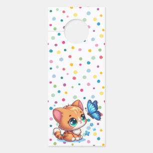 Colgador Para Puertas Gatito/gato y mariposa