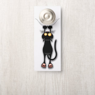 Colgador Para Puertas Gato divertido Personaje Rascando Tela