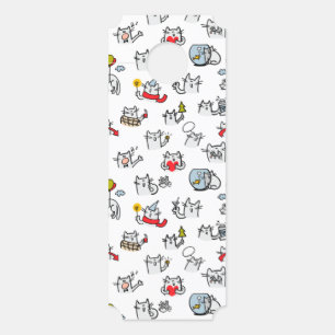 Colgador Para Puertas Gatos divertidos, leche y magia.