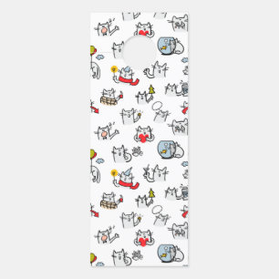Colgador Para Puertas Gatos divertidos, leche y magia.