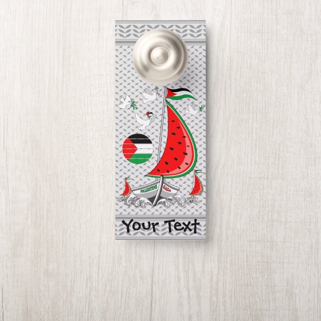 Colgador Para Puertas Gaza: Barcos de la Flotilla de Sumuda por la Liber (En pomo)