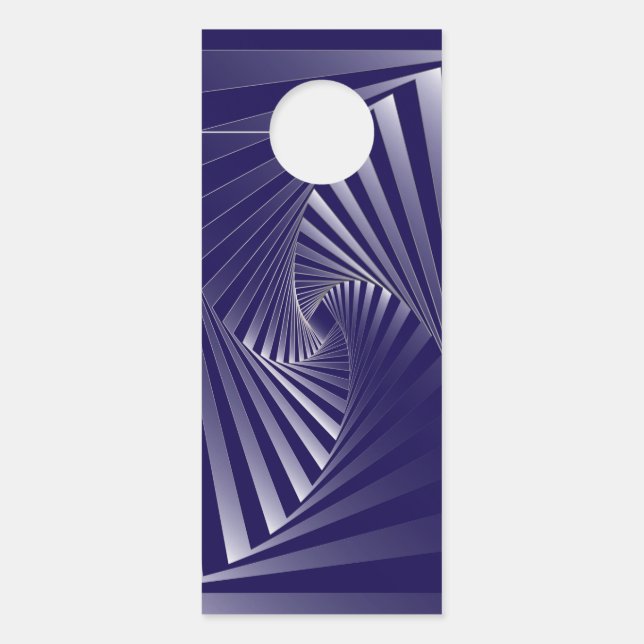Colgador Para Puertas geometría de cebra azul (Anverso)
