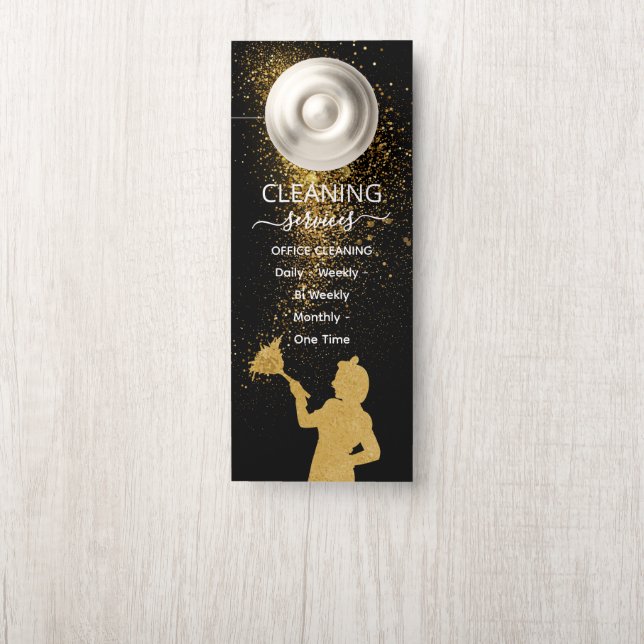 Colgador Para Puertas Gold Dust Maid Office Cleaning Service (En pomo)