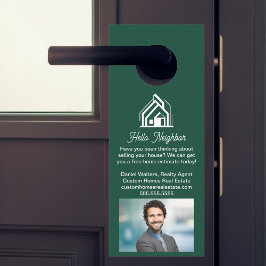 Colgador Para Puertas Green Real Estate Company Advertising Home Realtor