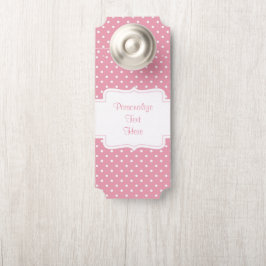 Colgador Para Puertas Habitación Vintage con Lunares Rosados y Bonitos
