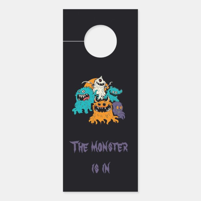 Colgador Para Puertas Halloween/Monster/Octubre/Otoño (Anverso)