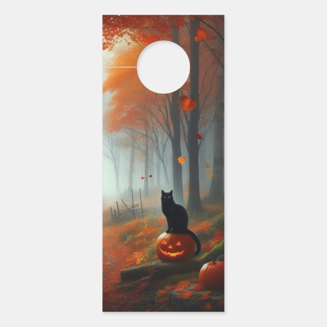 Colgador Para Puertas Halloween/otoño/otoño/otoño/calabaza/gato (Anverso)