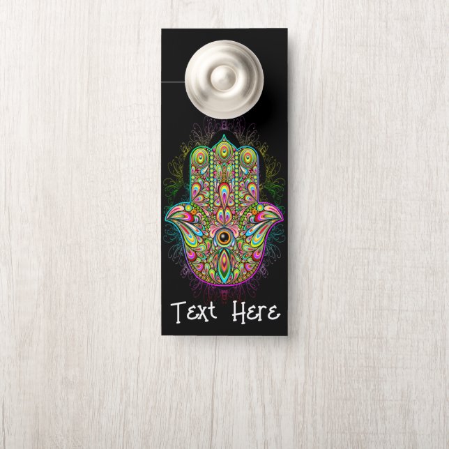 Colgador Para Puertas Hamsa Fatma Hand Psychedelic Art (En pomo)