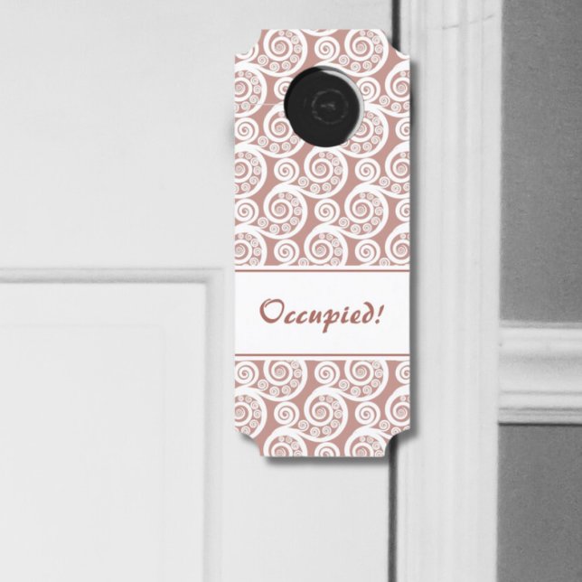 Colgador Para Puertas Hoja vinícola rosa y blanca (Vintage Pink & White Botanical Fern Leaf Door Hanger)