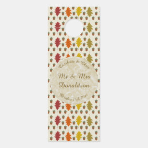 Colgador Para Puertas Hojas de roble y maíz Personalizado Boda otoño