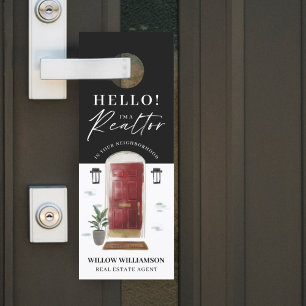 Colgador Para Puertas ¡Hola! Puerta delantera de color rojo del agente i