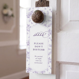 Colgador Para Puertas Hotel de Boda Lavanda Toile Floral Francés Vintage