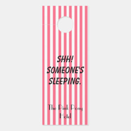 Colgador Para Puertas Hotel de rayas rosas y blancas