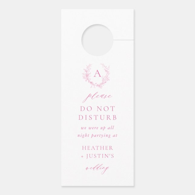 Colgador Para Puertas Hotel Victoriano Toile Pink Boda (Reverso)