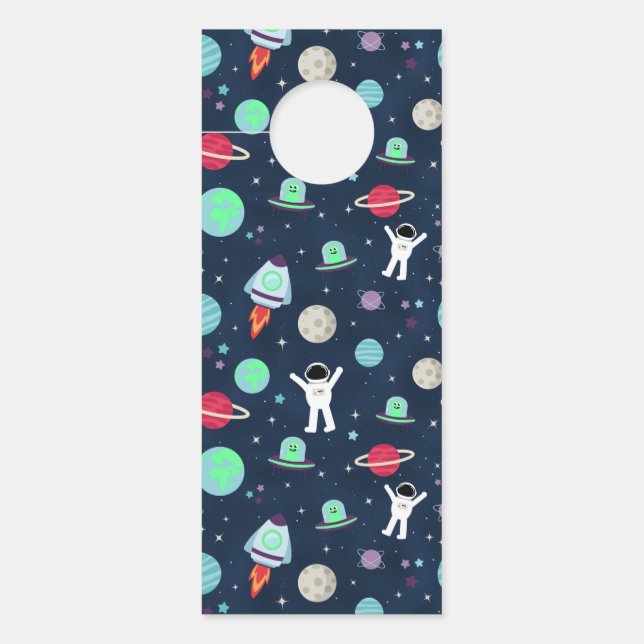 Colgador Para Puertas Ilustracion de patrón de espacio (Anverso)