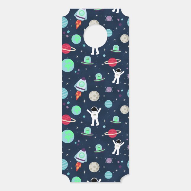 Colgador Para Puertas Ilustración de patrón espacial (Anverso)