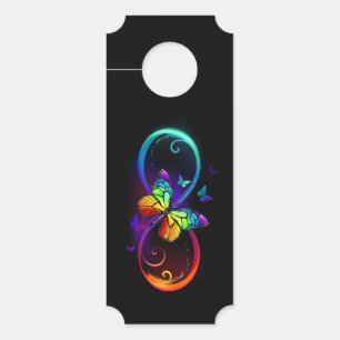 Colgador Para Puertas Infinidad vibrante con mariposa arco iris sobre ne