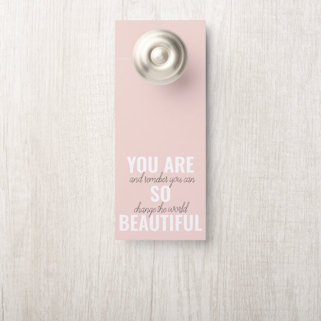 Colgador Para Puertas Inspiración, Eres Tan Hermosa Cita Positiva (En pomo)