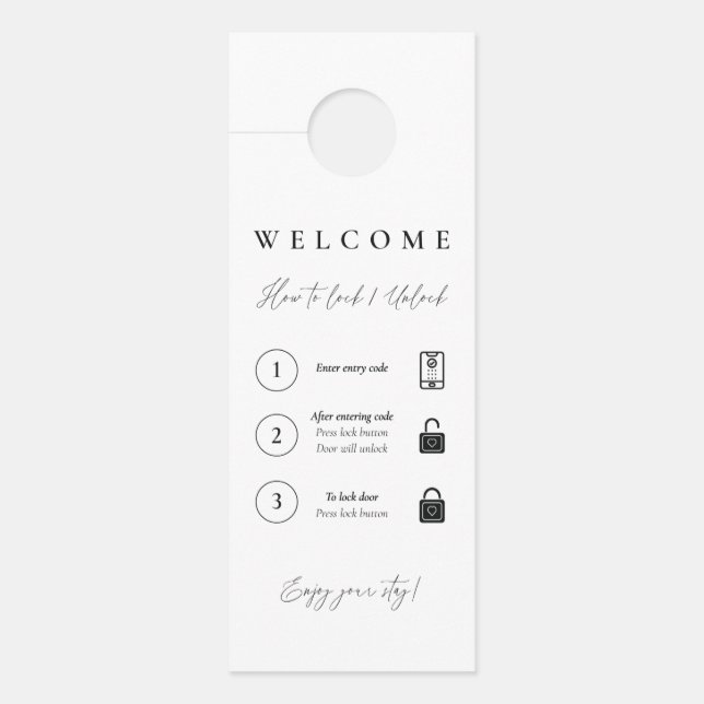 Colgador Para Puertas Instrucciones de bloqueo/desbloqueo de la cerradur (Anverso)