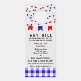 Colgador Para Puertas Invitación de grupo | Picnic De Verano Del Vecinda