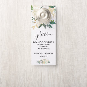 Colgador Para Puertas Ivory Bouquet   Boda Invitado No Molestar