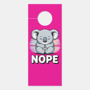 Colgador Para Puertas Koala Durmiendo Adorable “No” Divertido Cartoon