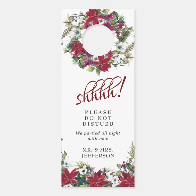 Colgador Para Puertas La bienvenida de los Bodas de la Poinsettia Roja n (Anverso)