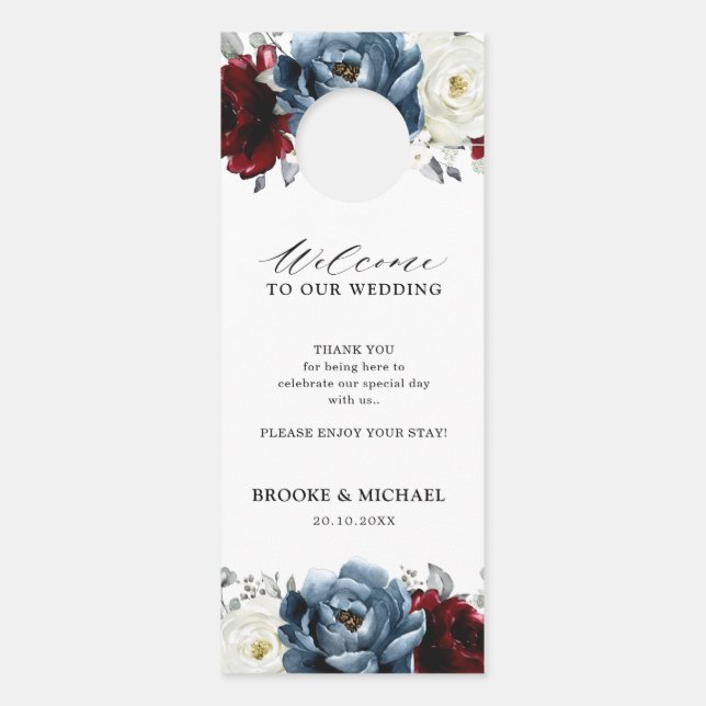 Colgador Para Puertas La pizarra azul borgoña blanca marfil no altera (Reverso)