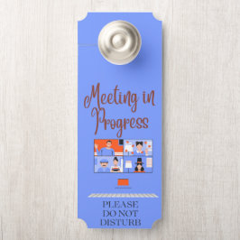 Colgador Para Puertas La reunión virtual azul en curso no molesta