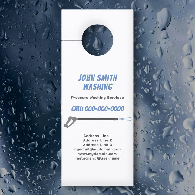 Colgador Para Puertas Lavado de presión y limpieza del lavado eléctrico (Pressure Washing & Power Wash Cleaning Door Hanger)