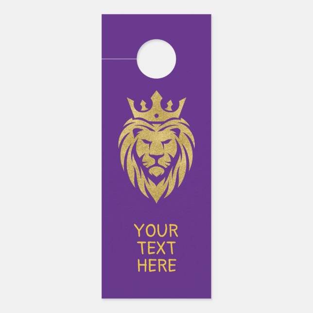 Colgador Para Puertas León con Corona - Estilo Oro 3 (Anverso)