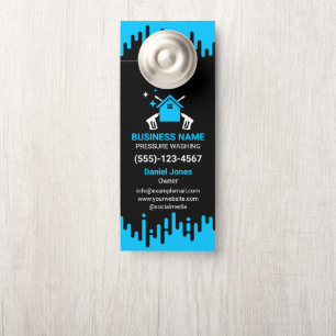 Colgador Para Puertas Limpieza a presión profesional negro y azul