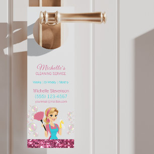 Colgador Para Puertas Limpieza de casa de doncella de Personalizado Purp
