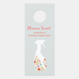 Colgador Para Puertas Limpieza de la casa de la botella con spray floral