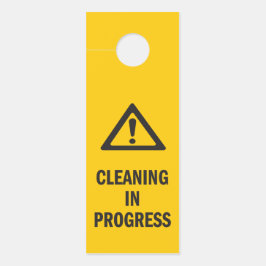 Colgador Para Puertas Limpieza en progreso precaución amarillo