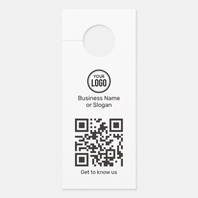 Colgador Para Puertas Logo De Personalizado De Escáner De Código QR Para (Anverso)