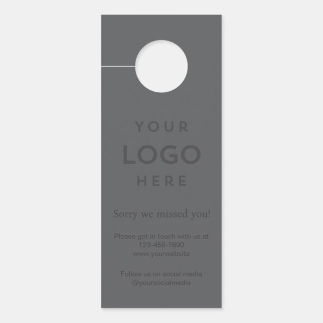Colgador Para Puertas Logo Sorry We Missed You Promotional Business (Anverso)