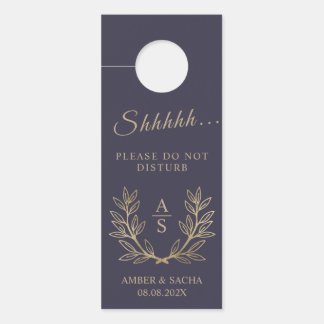 Colgador Para Puertas Logotipo Boda Monograma personalizado con correa