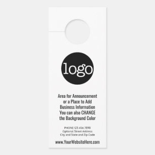 Colgador Para Puertas Logotipo comercial con información de Invitación y