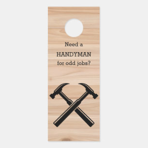 Colgador Para Puertas Logotipo de martillo de madera rústica de contrati