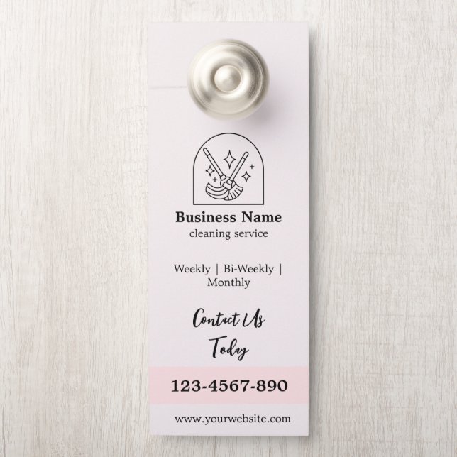 Colgador Para Puertas Logotipo de servicios de limpieza de casas minimal (En pomo)