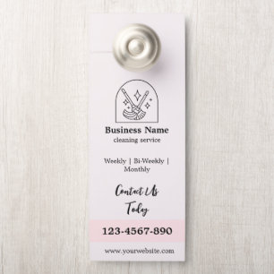 Colgador Para Puertas Logotipo de Servicios de Limpieza de Hogar Minimal