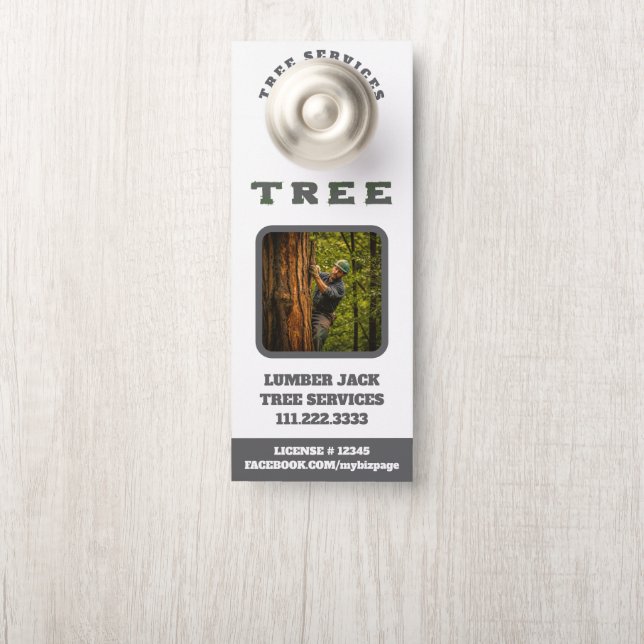 Colgador Para Puertas *~* Lumber Jack Tree Services QR Puerta (En pomo)