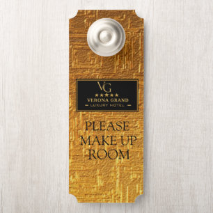 Colgador Para Puertas Luxury Gold Hotel Door Hanger Please Make Up Room