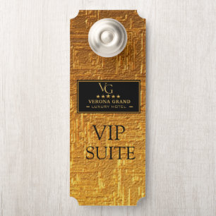 Colgador Para Puertas Luxury Gold VIP Suite Door Hanger Hotel