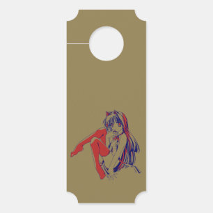 Colgador Para Puertas Manga americana Neko Catgirl Kawaii Anime