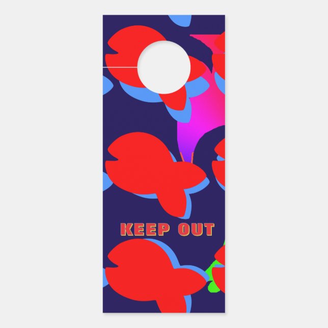 Colgador Para Puertas Mantener fuera / Solo peces rojos para niños (Anverso)