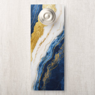 Colgador Para Puertas Marble de hojas de oro y azul de la marina de lujo