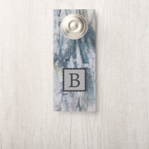 Colgador Para Puertas Mármol gris azul monogramado