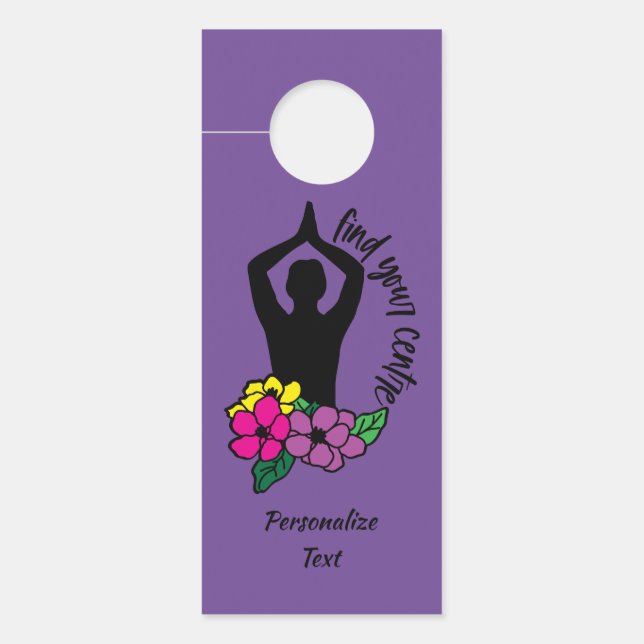 Colgador Para Puertas Meditación Zen Yoga Namaste Espiritual Personaliza (Anverso)